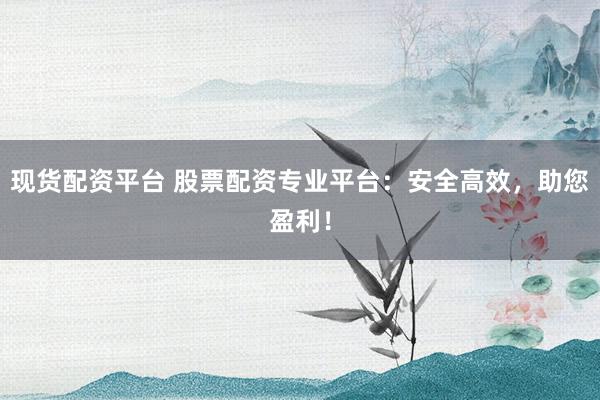 现货配资平台 股票配资专业平台：安全高效，助您盈利！