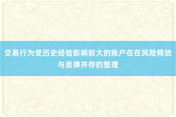 交易行为受历史经验影响较大的账户在在风险释放与反弹并存的整理