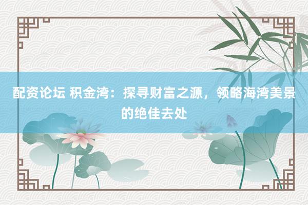配资论坛 积金湾：探寻财富之源，领略海湾美景的绝佳去处